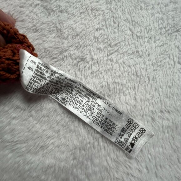 Zara Womens Crochet Knit Striped Sweater S-M Short Sleeve Pink Pullover New - Picture 4 of 7